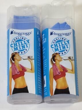2 Packs of Blue Chilly Mini Cooling Wrap By Frogg Toggs 3"x29" Cloth NIP